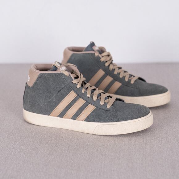 Adidas Neo Men's Gray Suede Athletic Shoes Tan Stripe Lace-Up Size 9 ART F99528 - Picture 1 of 8